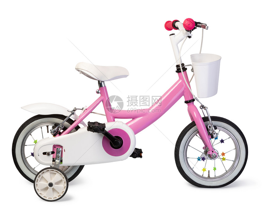 儿童粉红色自行车图片