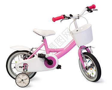 儿童粉红色自行车背景图片