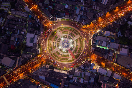 曼谷环形高速公路空中夜景图片