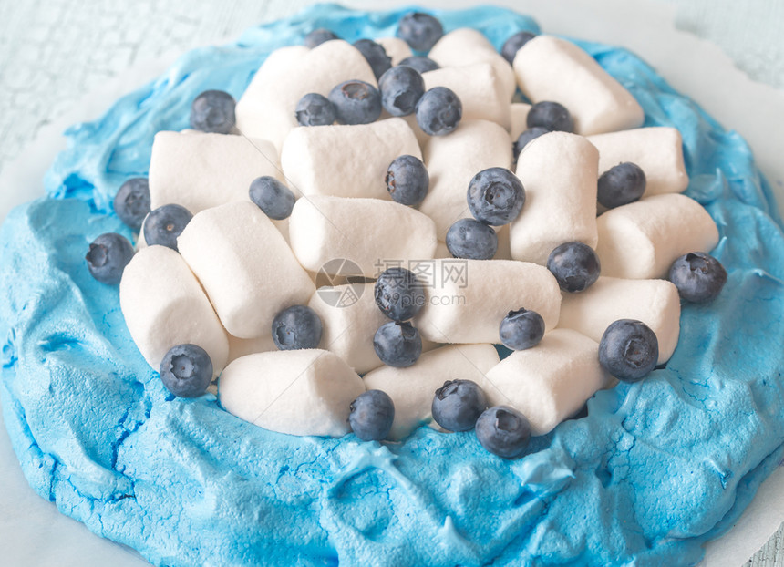 棉花糖和新鲜蓝莓加棉花糖图片