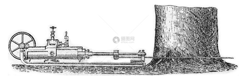 看到了机械的雕刻和图案图片