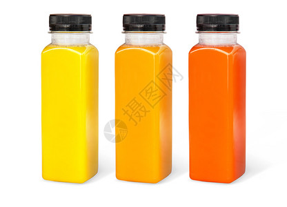 白上孤立的柑橘汁瓶子有剪切路径图片
