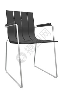现代黑条形办公椅孤立于白色背景图片