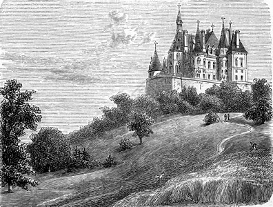 1876年在法国Marne的BoursaultBoursault或Palace城堡或BoursaultPalace1876年来自背景