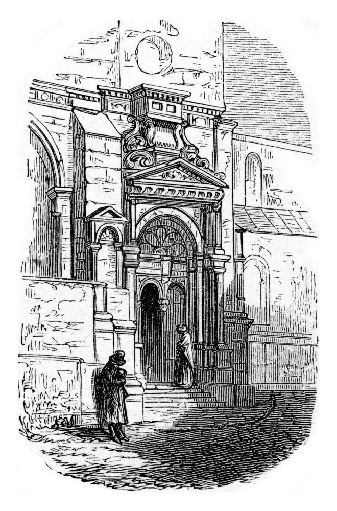 法国上萨瓦伊Epagny教堂入口处1876年从EcoliersChemindesEcoliers古代雕刻图片