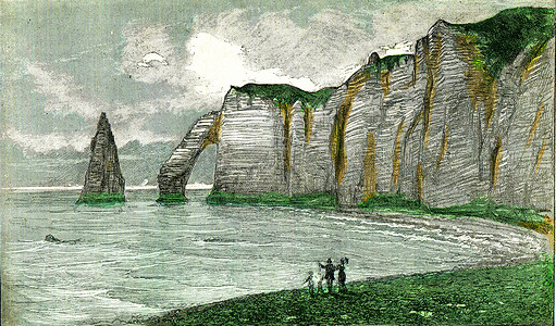 阿瓦尔袖子海岸的粉笔悬崖现状古老的刻画图解来自然创造与生命背景