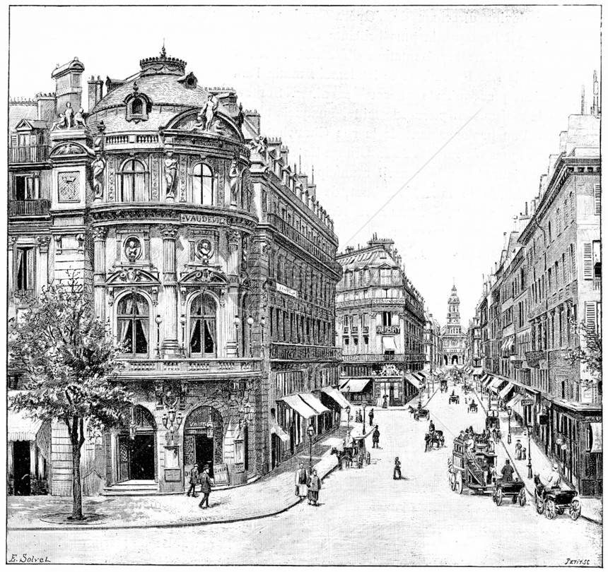 Vaudville剧院Chauseed路Antin圣三一重写插图巴黎AugusteVITU1890年图片