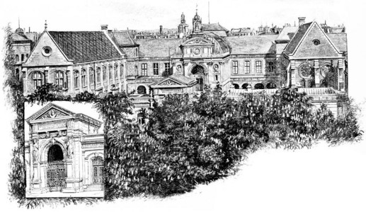 前门和全国艺术工学院重写插图巴黎AugusteVITU1890年图片