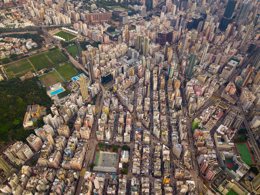 香港市中心ShamShuiPoShekKipMeiShamPo的交叉路口或的空中视图金融区和智能城市商业中心技术概念建筑的顶级视图片