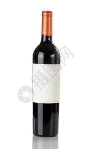 红酒开瓶在白色背景与近视中反射的白色背景隔离未开瓶红酒背景