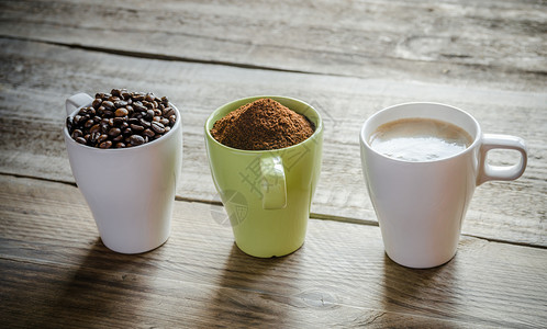 咖啡准备的三个阶段高清图片