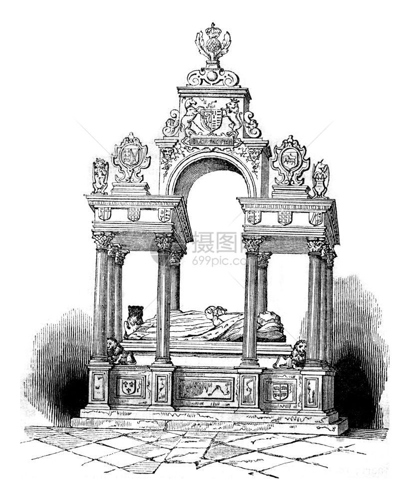 伊丽莎白的墓穴在威斯敏特1837年英国的丰富多彩历史图片
