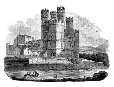 Caernarfon城堡1837年英国丰富多彩的历史图片