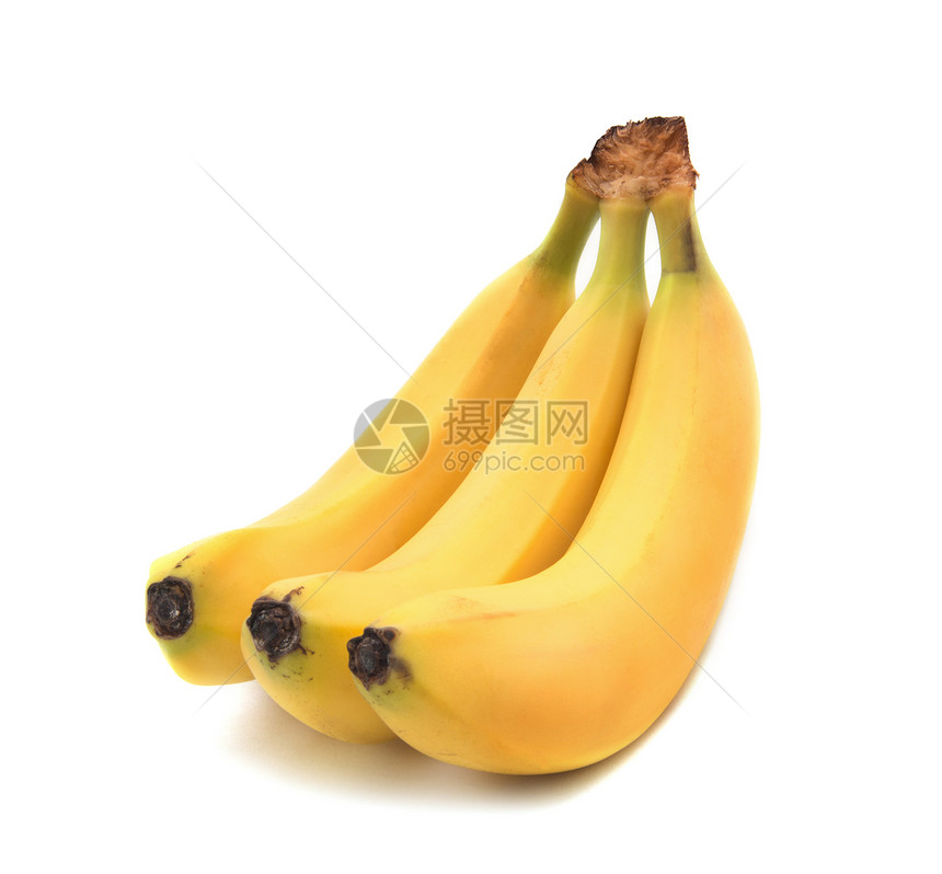 白背景的三个香蕉图片