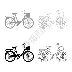 拉洋车妇女带篮子的自行车妇女海滩巡洋车自行插画