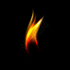 黑色背景中新燃的火焰矢量设计元素图片
