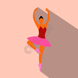 跳舞图标Ballerina用于网络和移动设备的平面图标插画