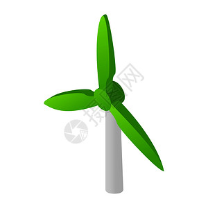 涡轮图标用于网络和移动设备的Windmill3d图标插画