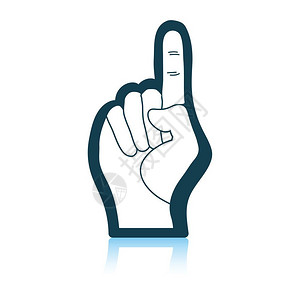 博尔迪安努顽皮的美国足球泡沫手指图标影子反射设计矢量插图插画