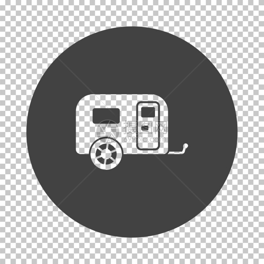黑色圆圈里的汽车设计矢量插图图片