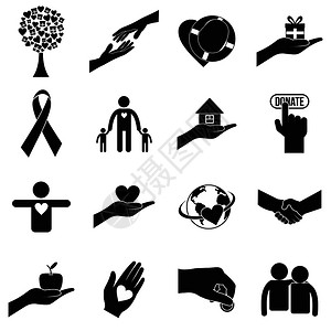 慈善黑色简单图标用于网络和移动装置的捐赠图标慈善黑色简单图标图片