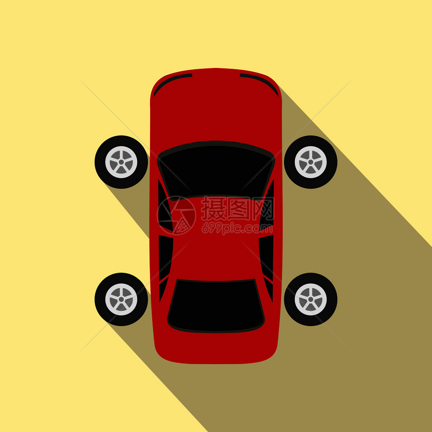 黄色背景汽车服务维修平面图标图片