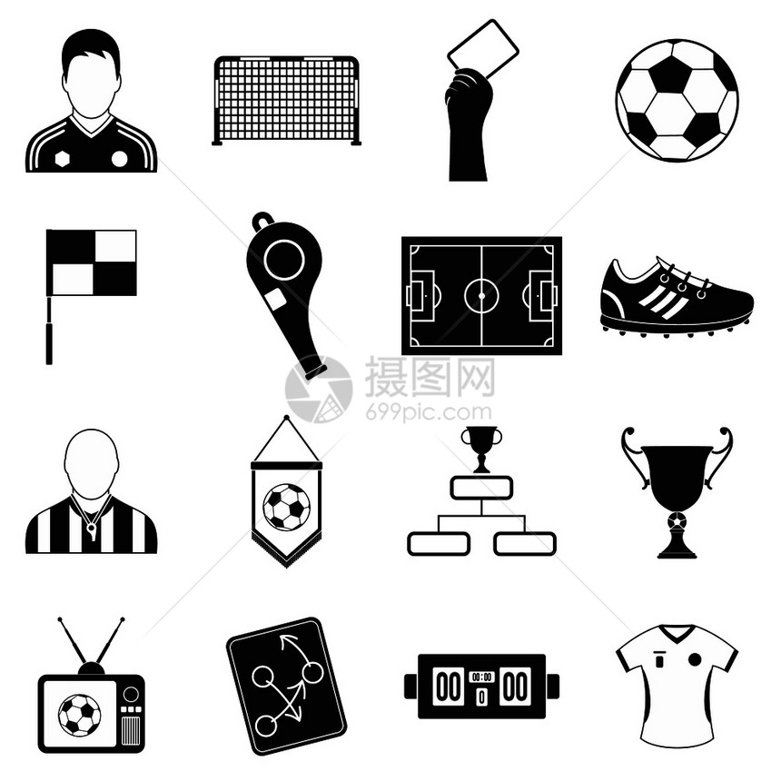 为网络和移动设备定的足球黑色简单图标足球黑色简单图标集图片