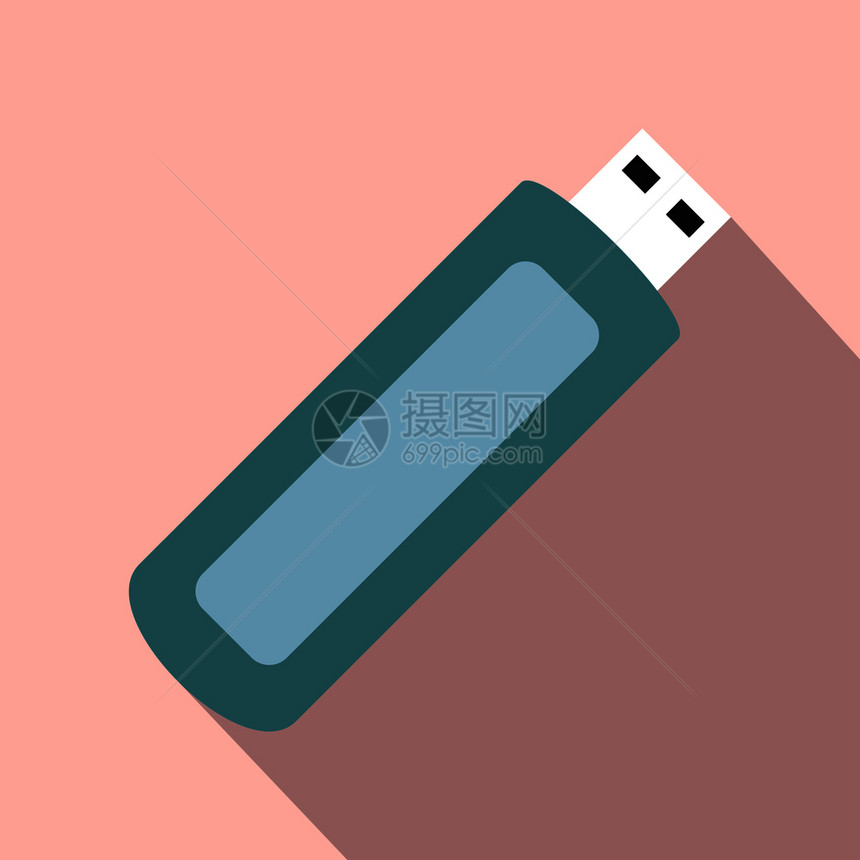 USB闪存驱动器平面图标用于网络和移动设备USB闪存驱动平面图标图片