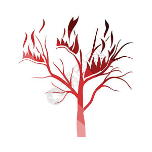 火焰树野火图标矢量插图插画