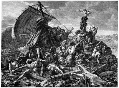 美杜莎号的沉船古代刻有的插图法国历史185年图片