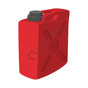 卡通气体燃料容器jerrycan漫画图标气体罐在白色背景上隔离燃料容器漫画图标背景