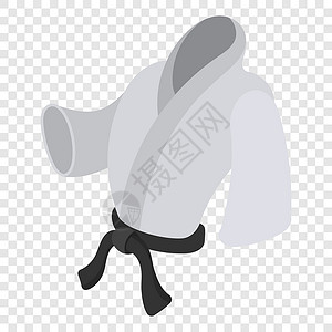 空手道卡通黑带插图透明背景的卡通符号黑带插图的基莫诺背景
