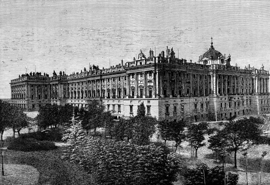 马德里皇家宫邮报旅行日18790年图片