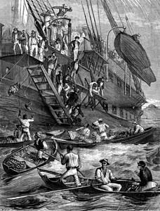 检疫船只和水果供应商古代刻画图旅行杂志18790年图片