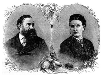 Samuel爵士和Baker夫人的肖像旅行日记180年旅行日记180年背景图片