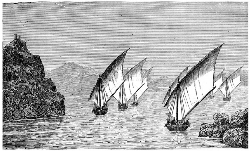 Dongola路古代雕刻插图旅行日报180年图片