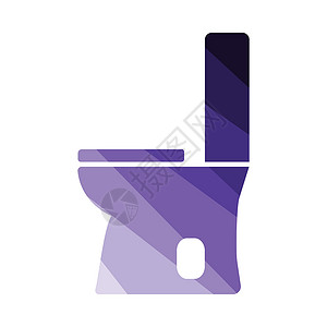 厕所碗图标平面彩色设计矢量插图图片