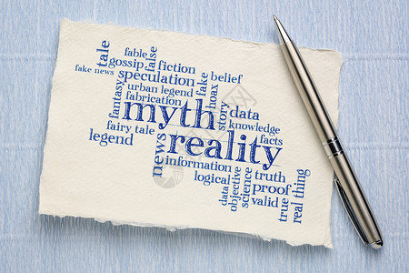 与现实的词云相对神话与现实词云一张粗略的卡迪纸上笔迹图片