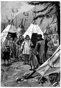 印第安帐篷Cascabel一家想和当地人起住1890年的JulesVerneCesarCascabel背景