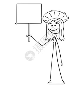 麦当娜卡通棍子图画了圣女在头顶上光环绕着挂空标牌的概念插图插画