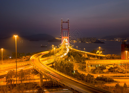 香港的清马桥公路空中美景背景图片
