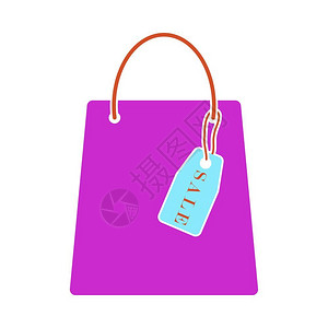 以销售标签图购物袋平面彩色设计矢量说明图片