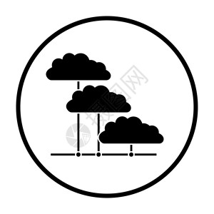 云网络图标细圆形Stencil设计矢量说明图片