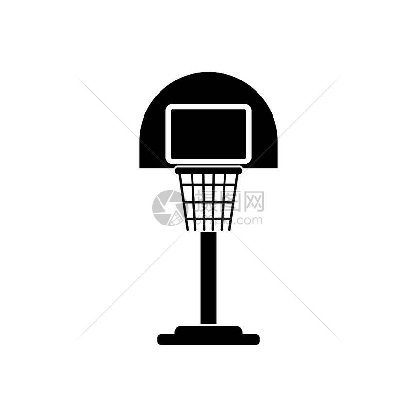 操场上的篮球架图片