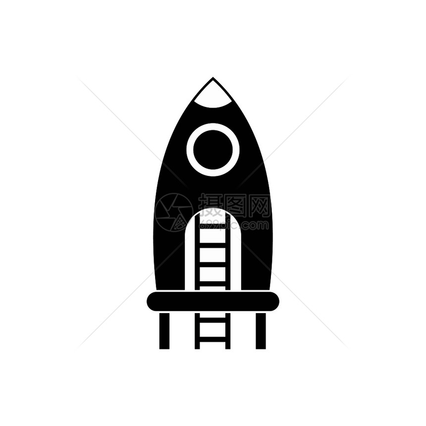 黑色火箭剪影图标图片