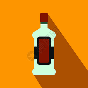 一瓶酒精和张黄色背景的玻璃平面图标一瓶酒精和张玻璃平面图标图片