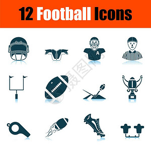 足球战术足球图标集阴影反射设计矢量说明插画