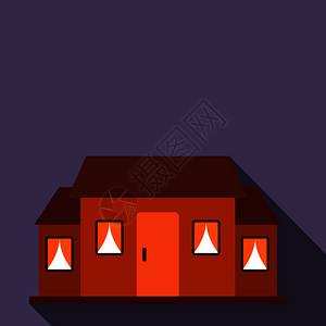 棕色小房子平面图标图片