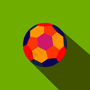绿色背景上的多彩球平面图标多彩球平面图标图片