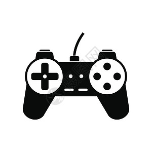 视频游戏控制器黑色简单图标在白色背景上隔离视频游戏控制器图标图片